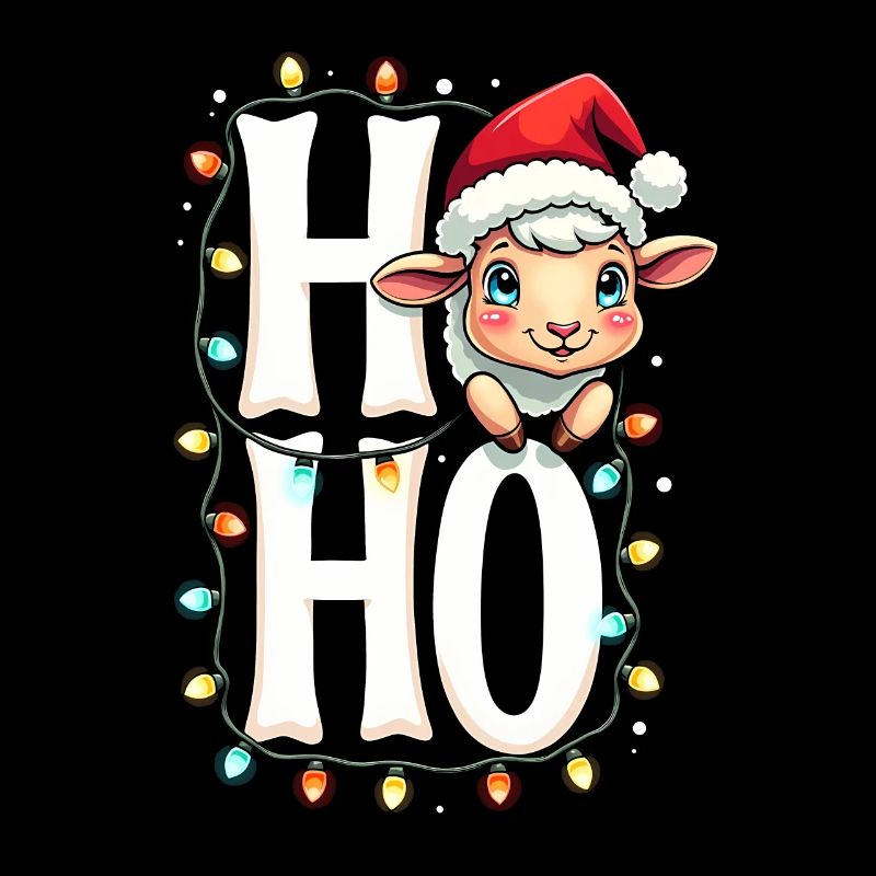 ho hoho - schaf spruch - Weihnachtshemd