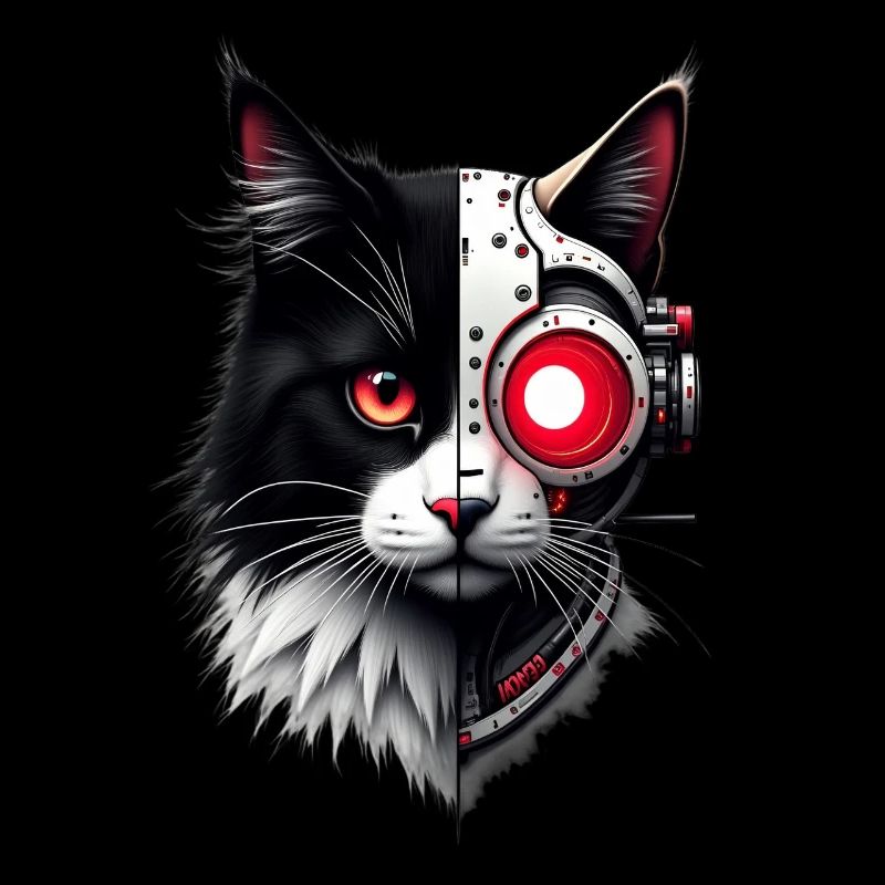 Drôle Robot Chat Tech Chats Cyborg Animal Chat