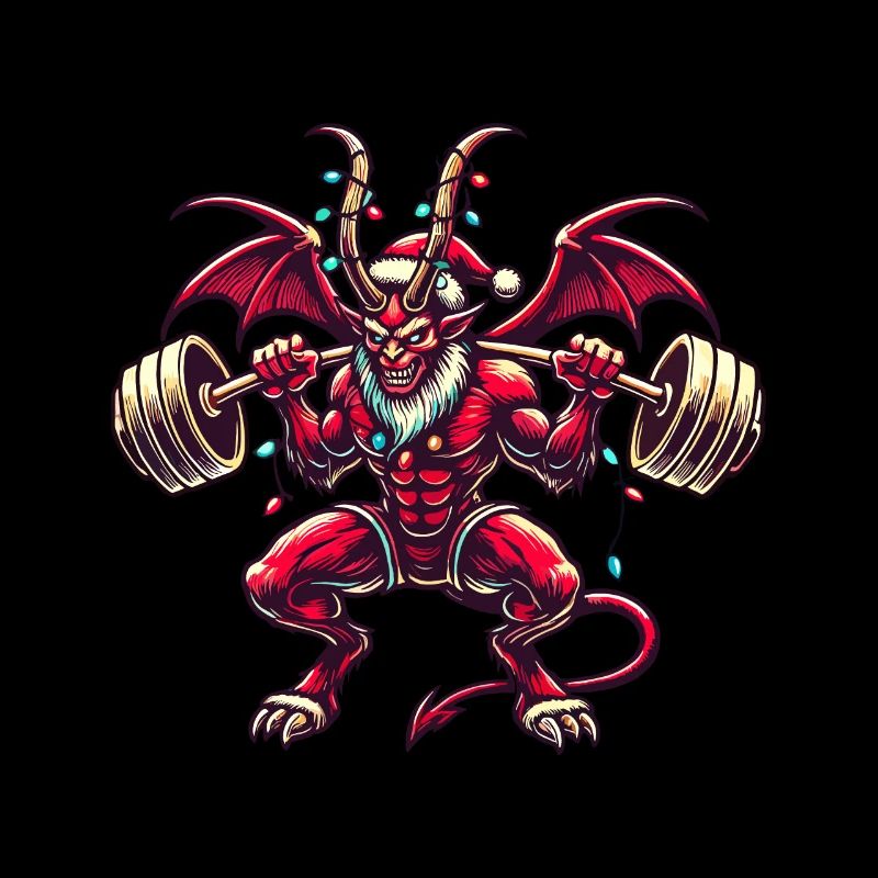 Krampus de Noël Muscle Power Workout Fun