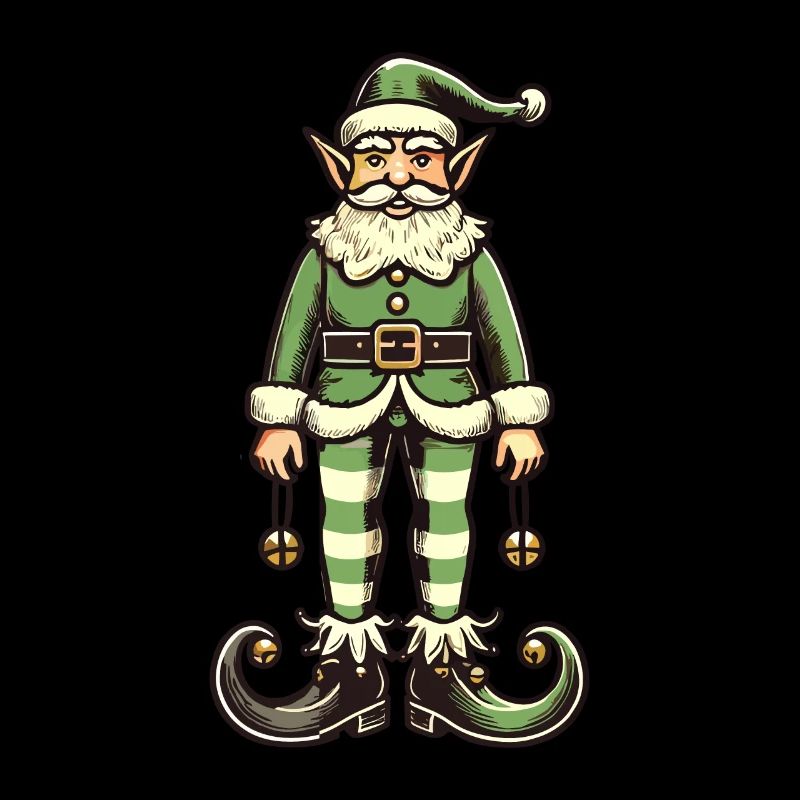 Elfe de Noël en costume vert blanc