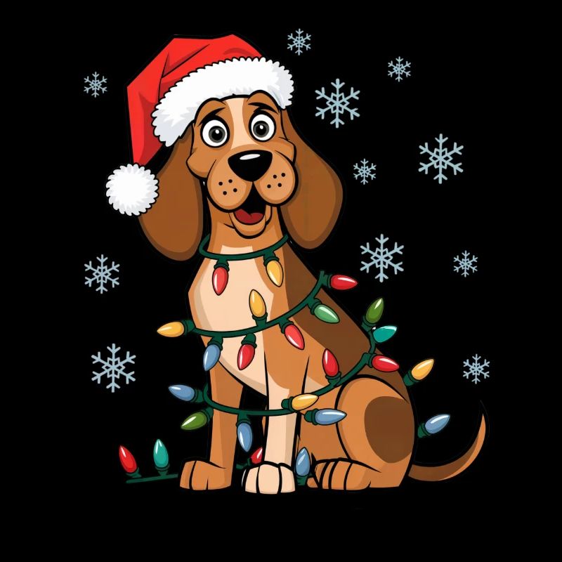 Treeing Walker Coonhound Noël Lumières Noël