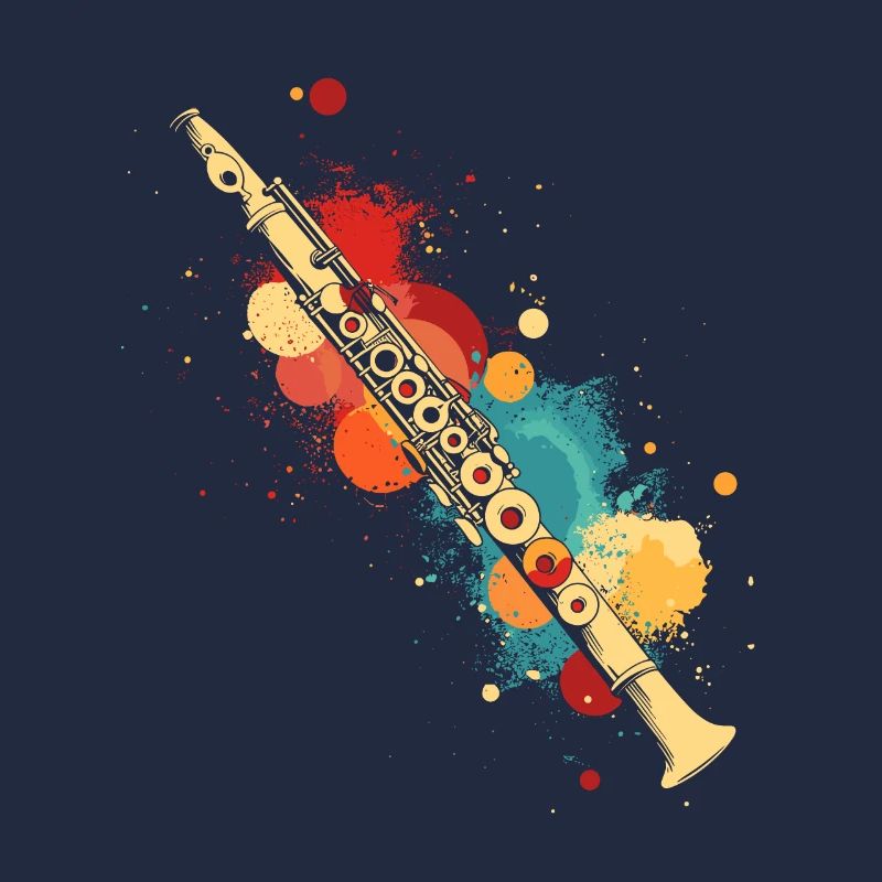 Flûte éclaboussée de couleur