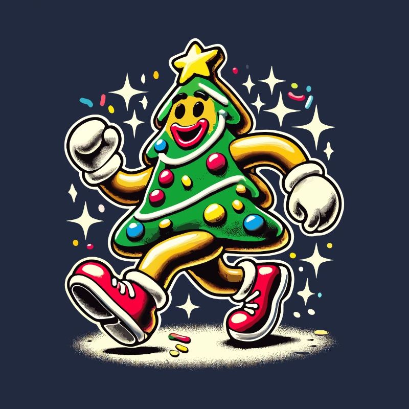 Sapin de Noël drôle dans le style bande dessinée