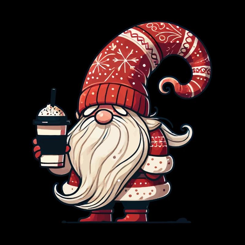 Gnome de Noël avec du café pour les amateurs de café