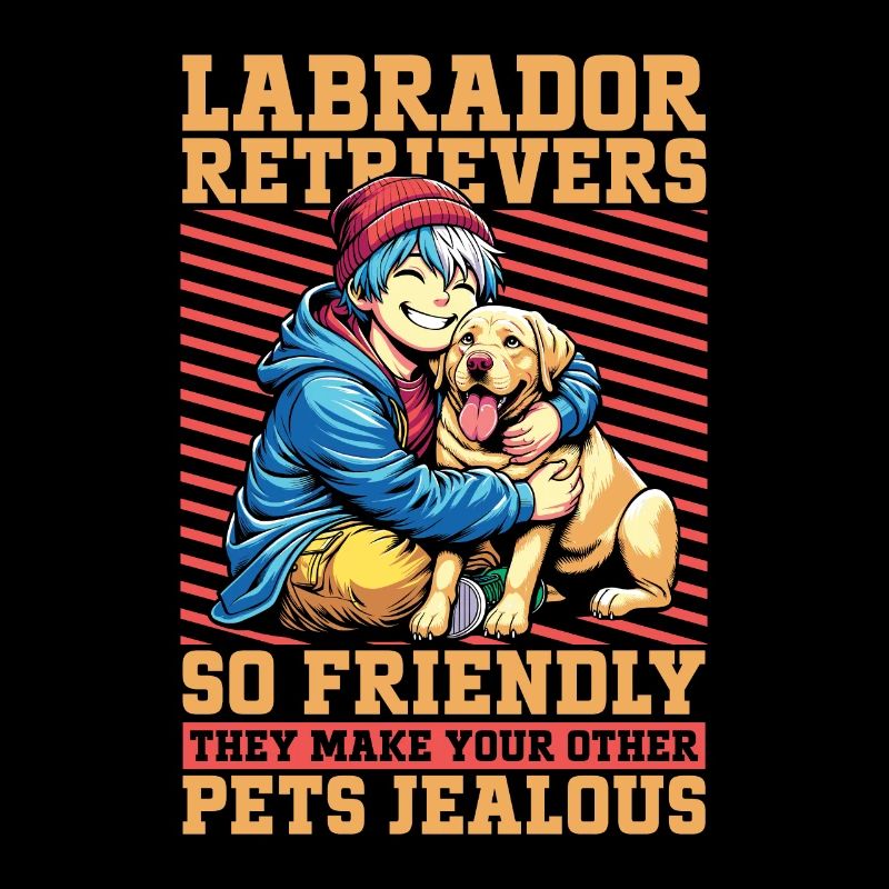 Labrador retriever si amical qu’ils aiment les animaux