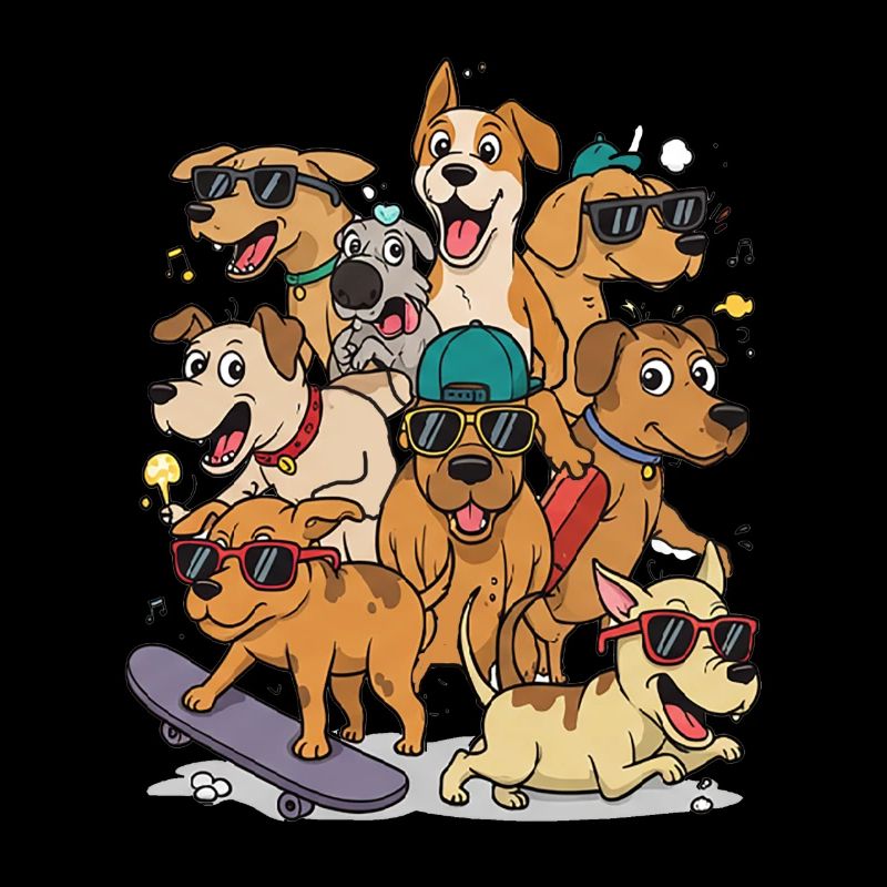 Chiens heureux