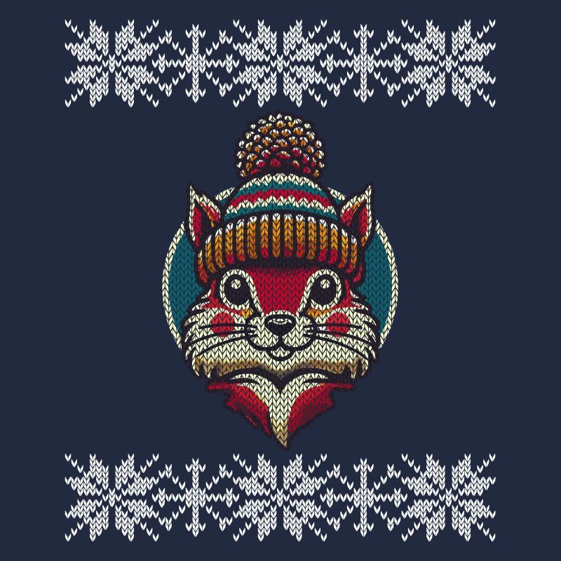 Winterlicher Strickstil Eichhörnchen Mit Mütze