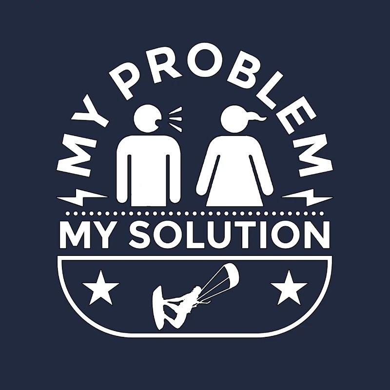 Kiteboarder My Problem My Solution Pictogram Mom