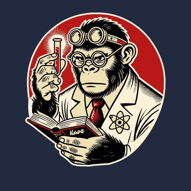 Gorille scientifique avec éprouvette