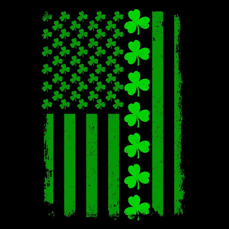 St Patrick's Day USA Flag