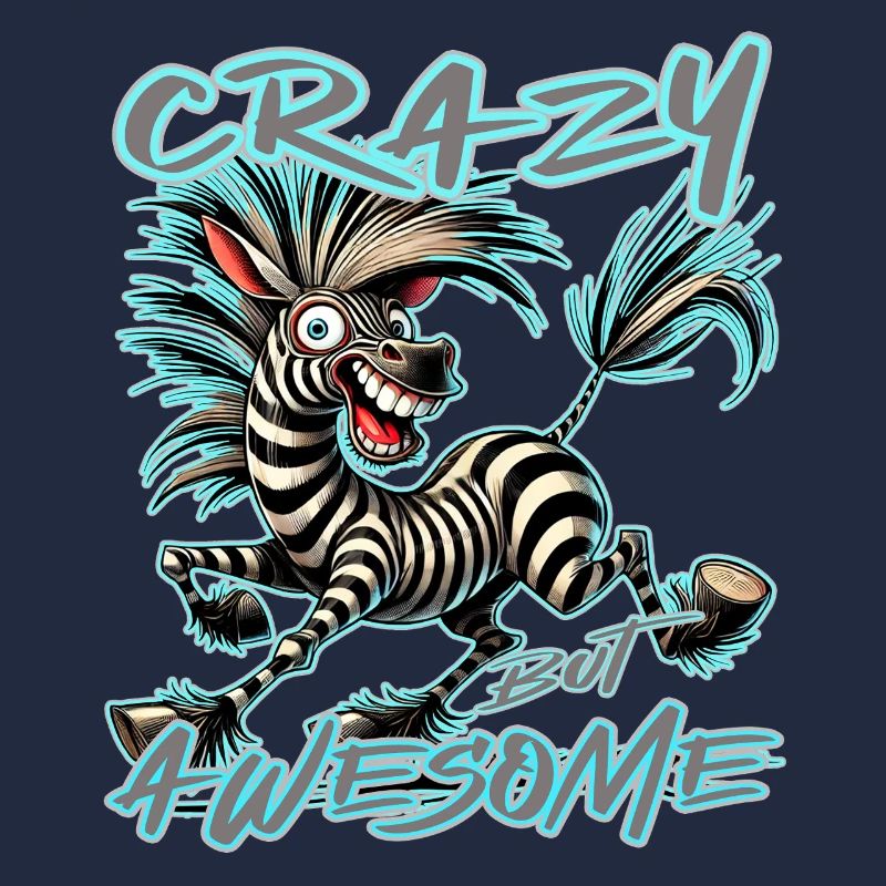 Crazy but Awesome Zebra Comic Style