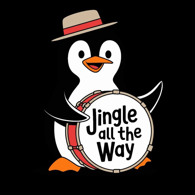 Penguin With Drum Jingle All The Way