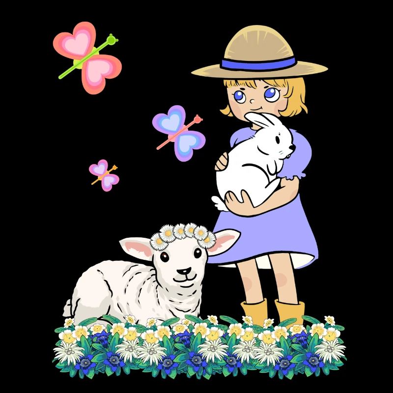 Kinder Kind Mädchen Schaf Schafe Lamm Ostern