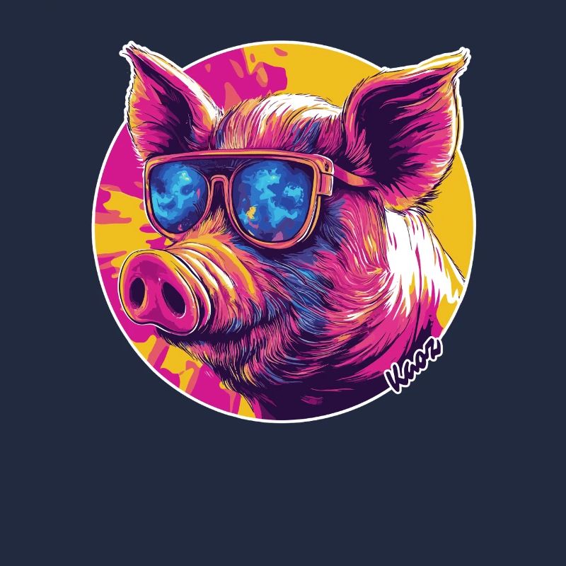 Cochon cool avec lunettes de soleil
