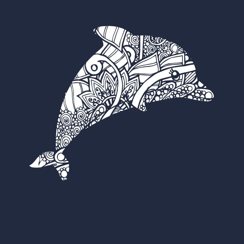 Dolphin Dolphin Floral Pattern