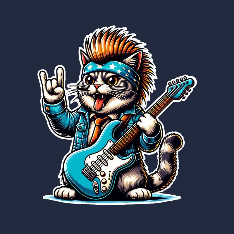 Cat Guitariste de Rock and Roll