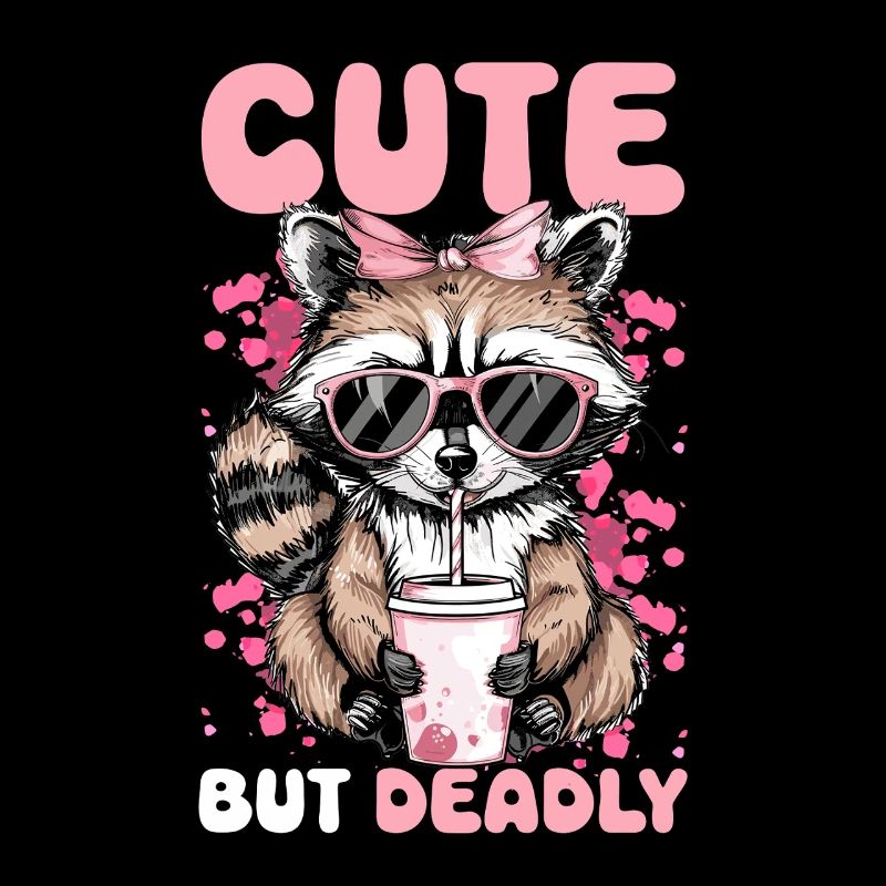 Drôle mignon raton laveur sauvage Mème