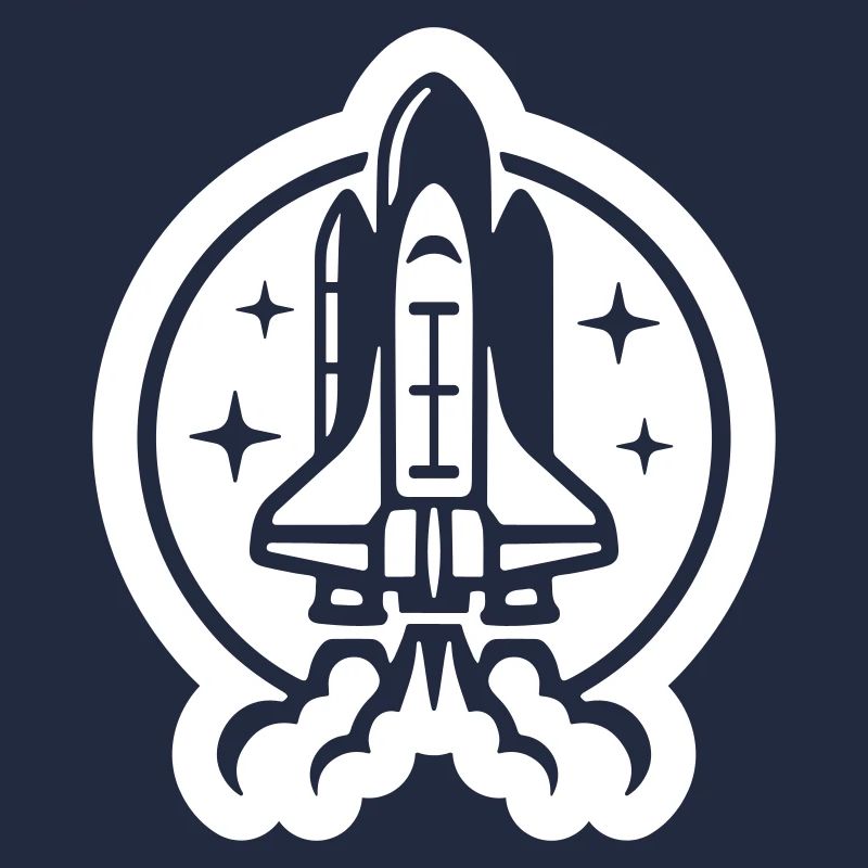 Icône du logo de lancement de la navette spatiale. Décollage. fusée