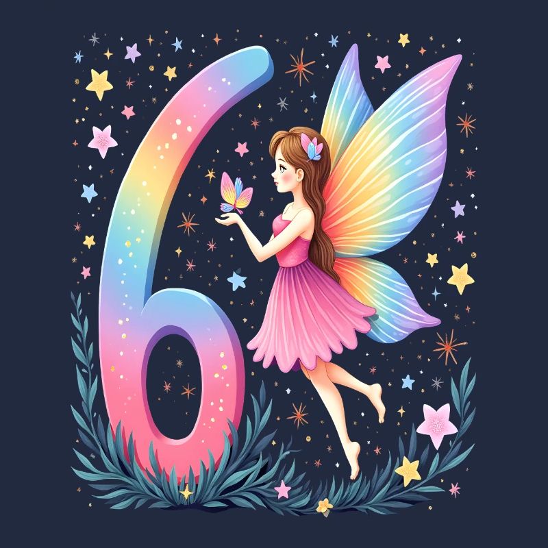 Douce Fée 6ème Anniversaire pour les filles