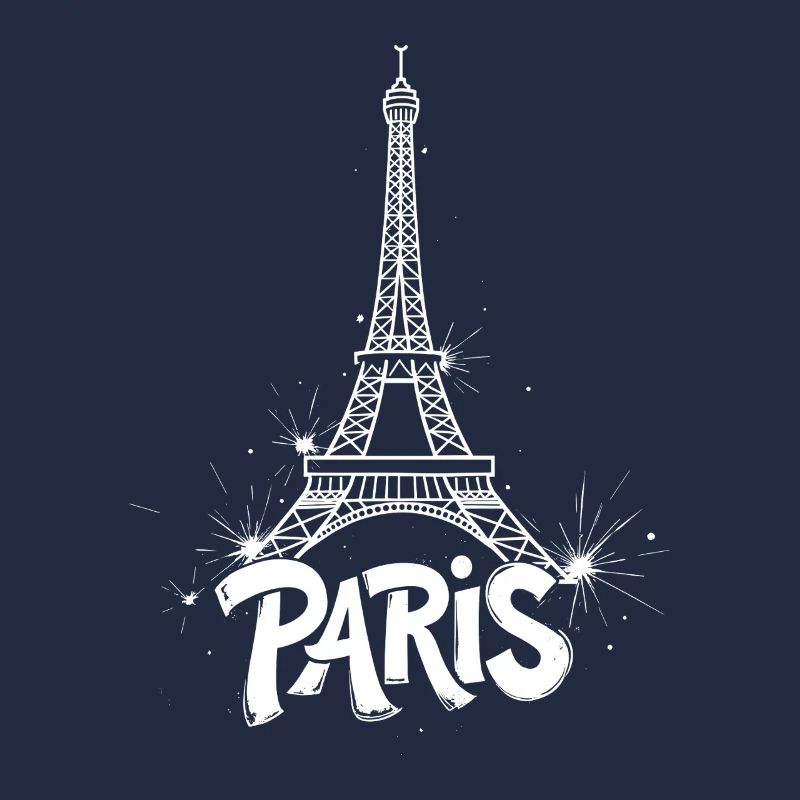 Eiffel Tower Pop Art Night Scene