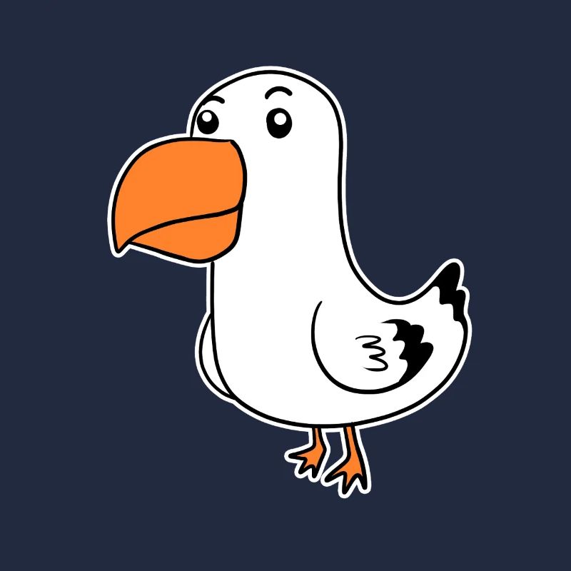 Dessin animé mignon de mouette