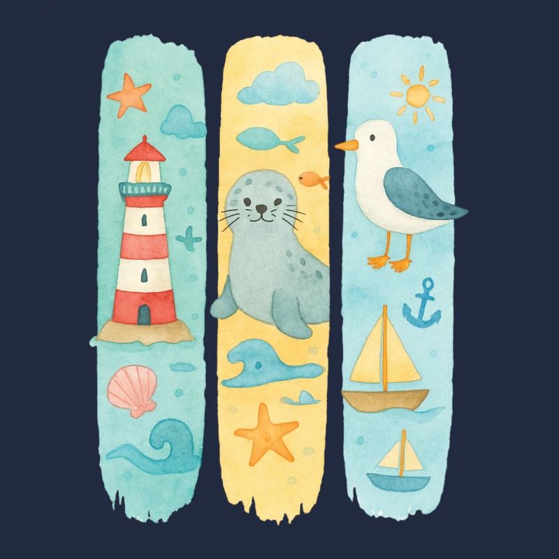 Maritim Leuchtturm Robbe Möwe Küste