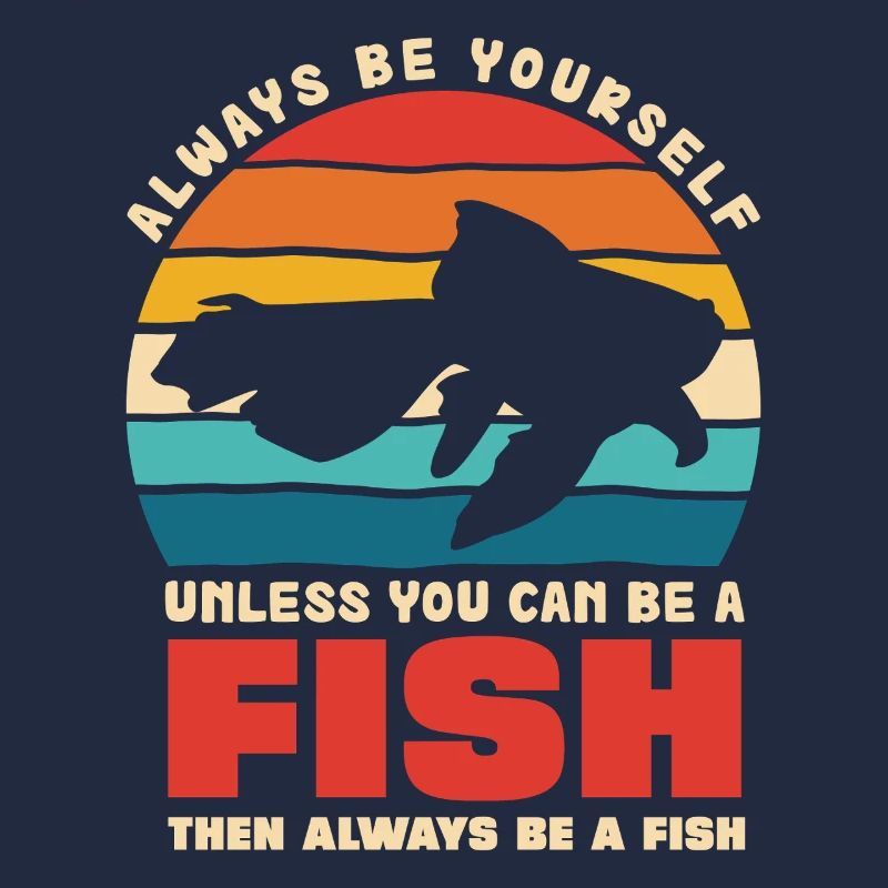 Fish Be Yourself Coucher de soleil rétro