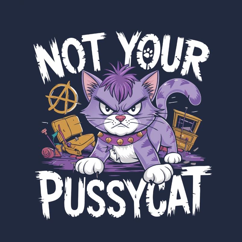 Chat rebelle à l’attitude punk