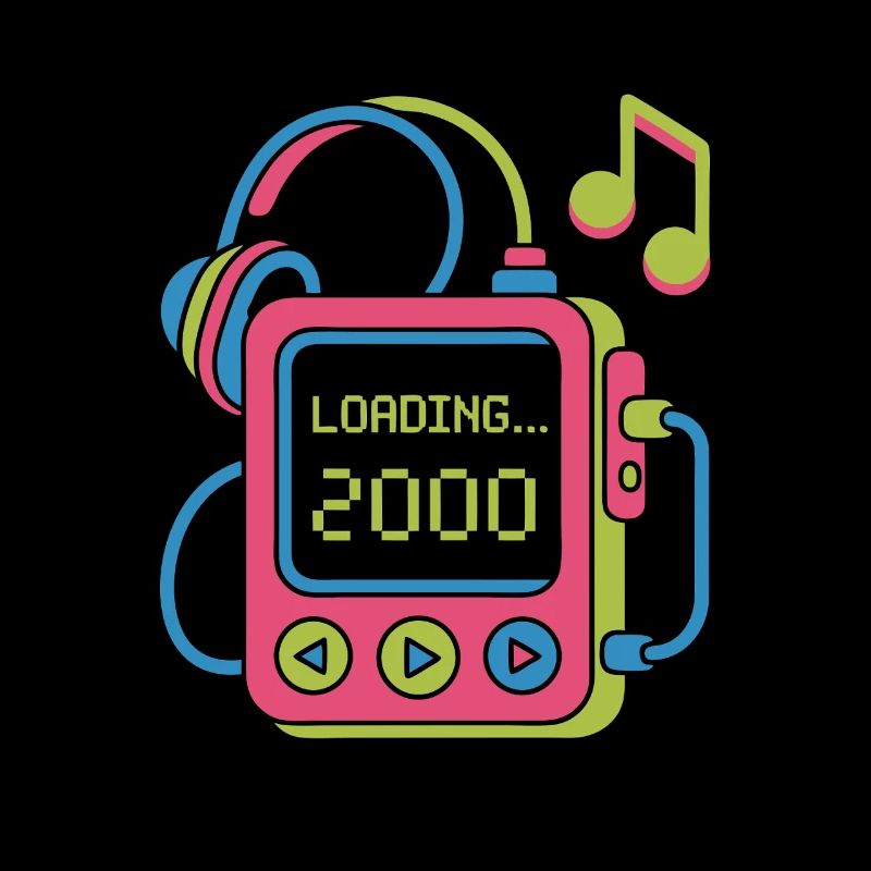 Retro MP3 Player 2000er Musikdesign bunt