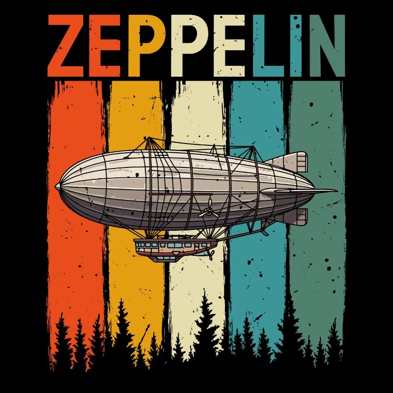 Style Rock Vintage Rétro Zeppelin Dirigeable