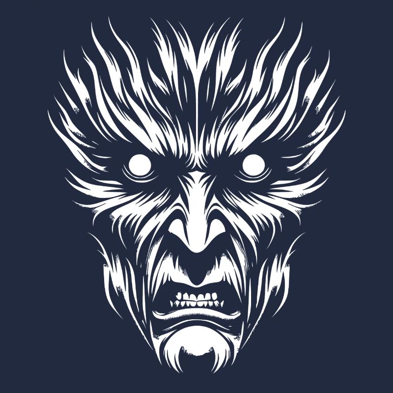 Moon Wolf Face