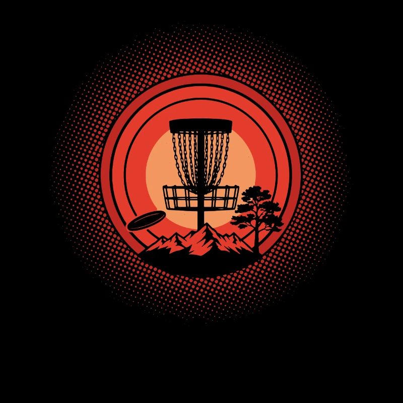 Disc Golf Basket Sunset Flying Disc Mountain Szene