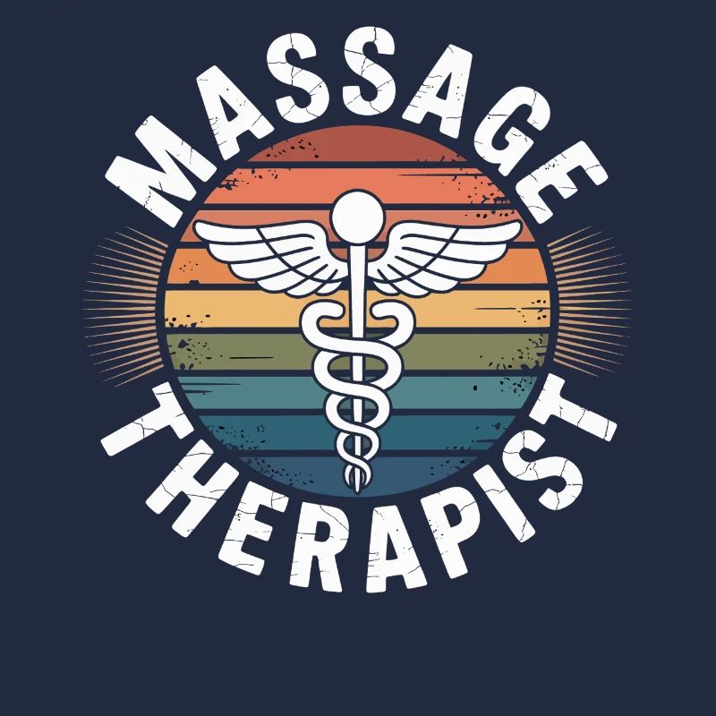 Retro Regenbogen Massage Logo