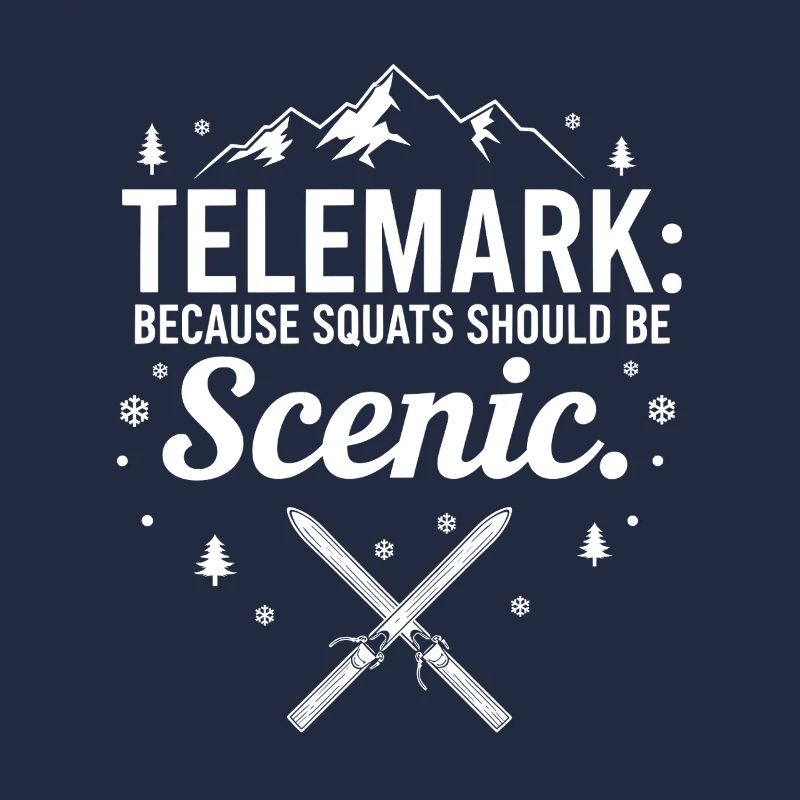 Telemark Ski Funny Scenic Squats