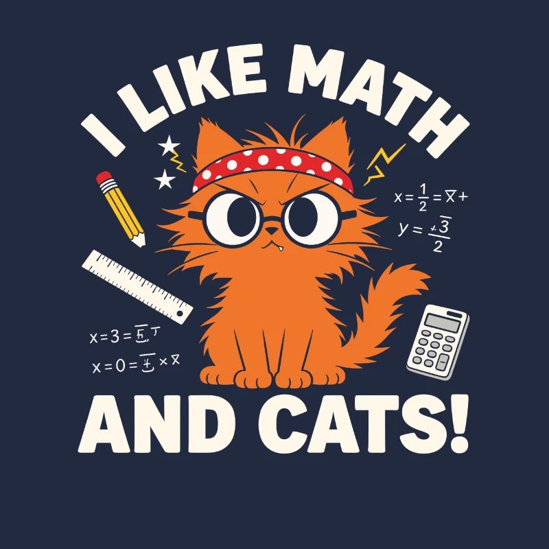 I Like Math and Cats Funny Teacher Cat
