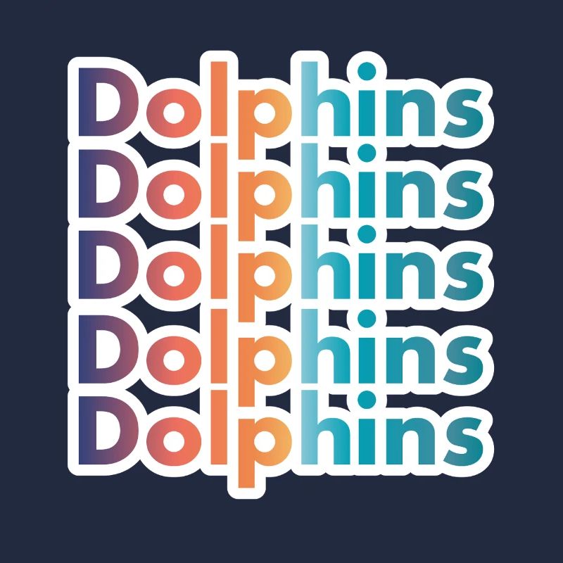 Texte rétro Dolphins Graphic Ocean Lover