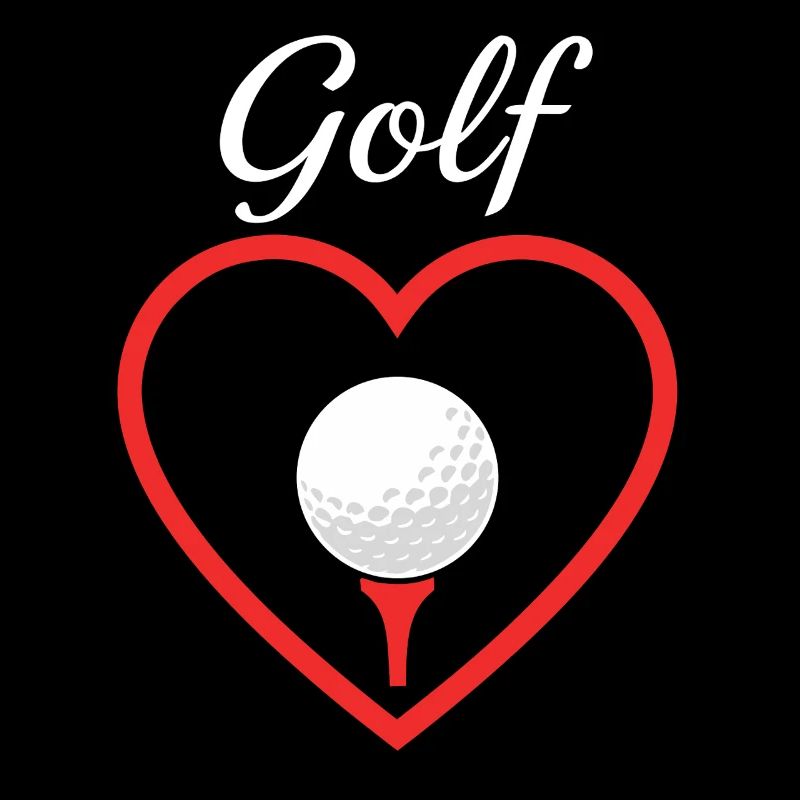 Golf Heart Love Golf