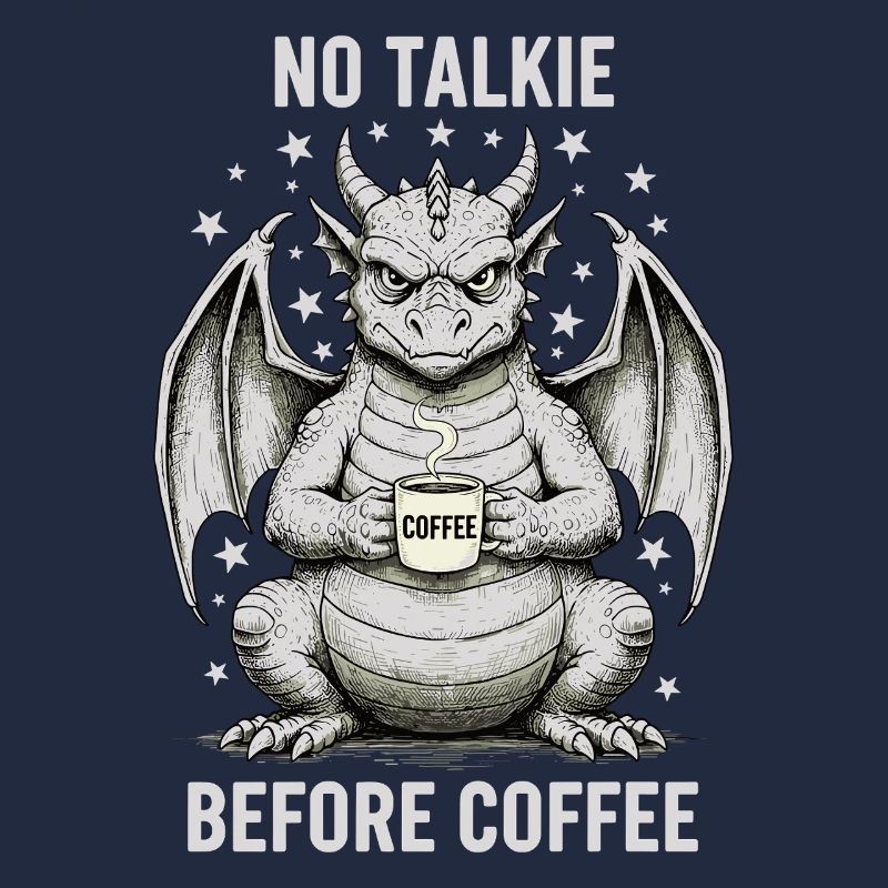 No Conversation Before Coffee Lover Dragon