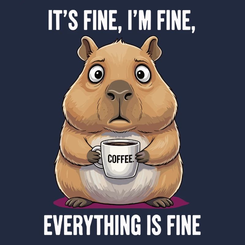 Its Fine Im Fine Kaffee Capybara Humor