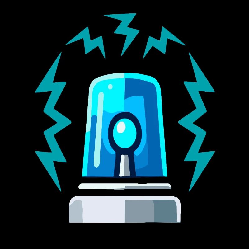 Blue Light Siren Alarm Illustration