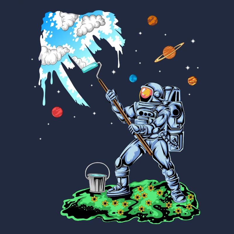 Astronaute peignant la chemise spatiale