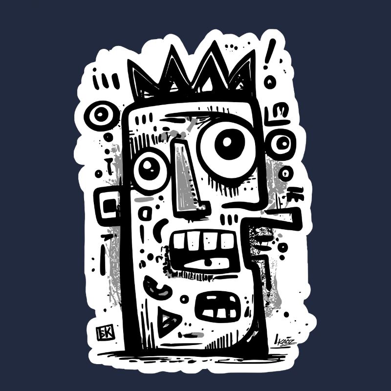 Crowned Abstract Face Art