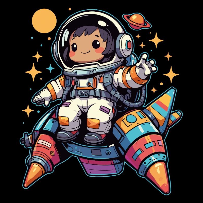 Kleiner Astronaut in Raumschiff Anime Comic