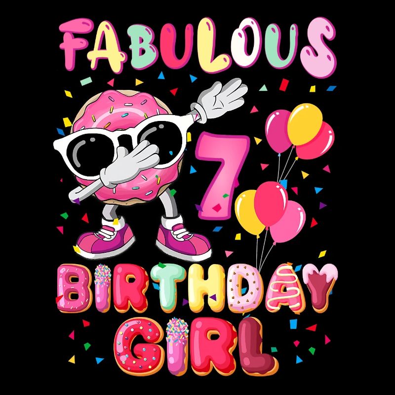 7. Geburtstag Dabbing Donut fabelhaftes Mädchen