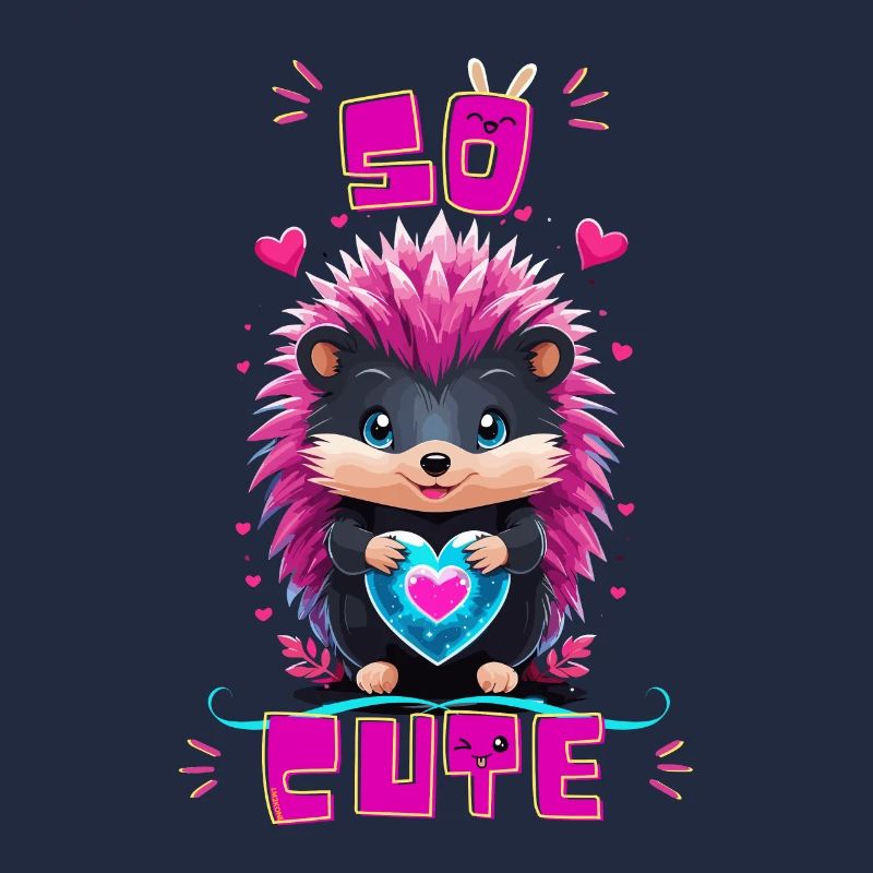 Hérisson cœur bleu - So cute
