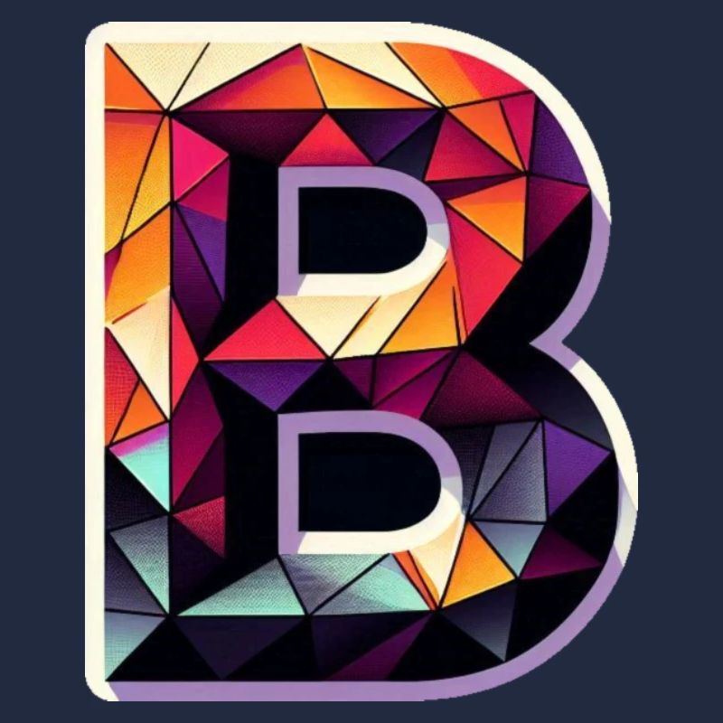 Buchstabe B Polygon bunt