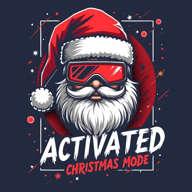 Weihnachtsmann mit Skibrille - Christmas Mode