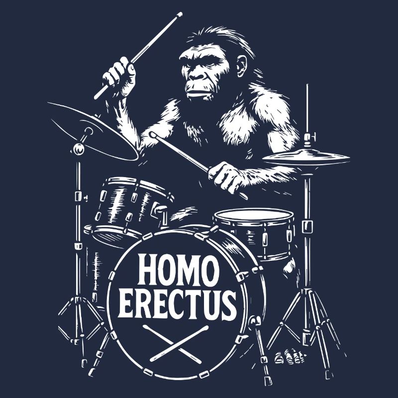 Progressiver Homo Erectus Ape mit Trommeln Geschenk