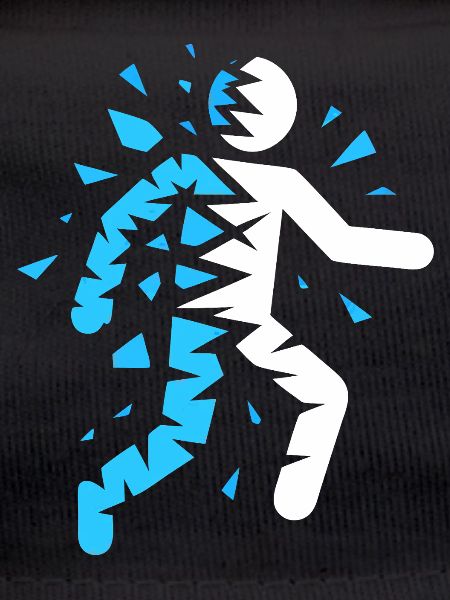 Silhouette éclatée bleue