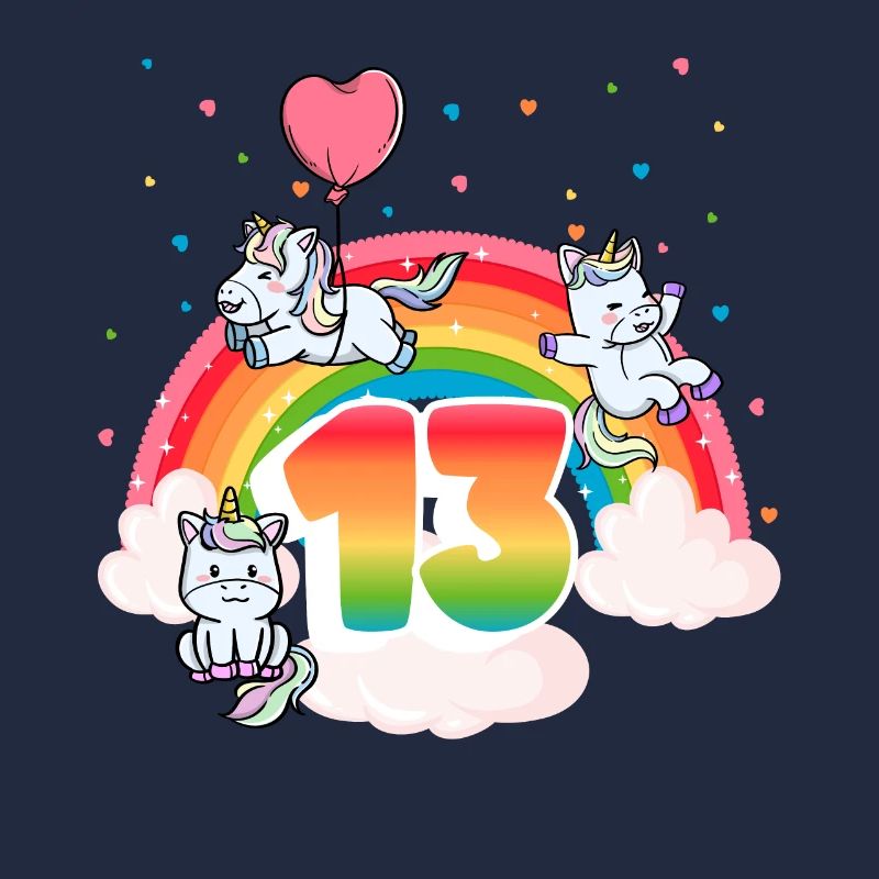 13th Birthday Rainbow Unicorn Theme